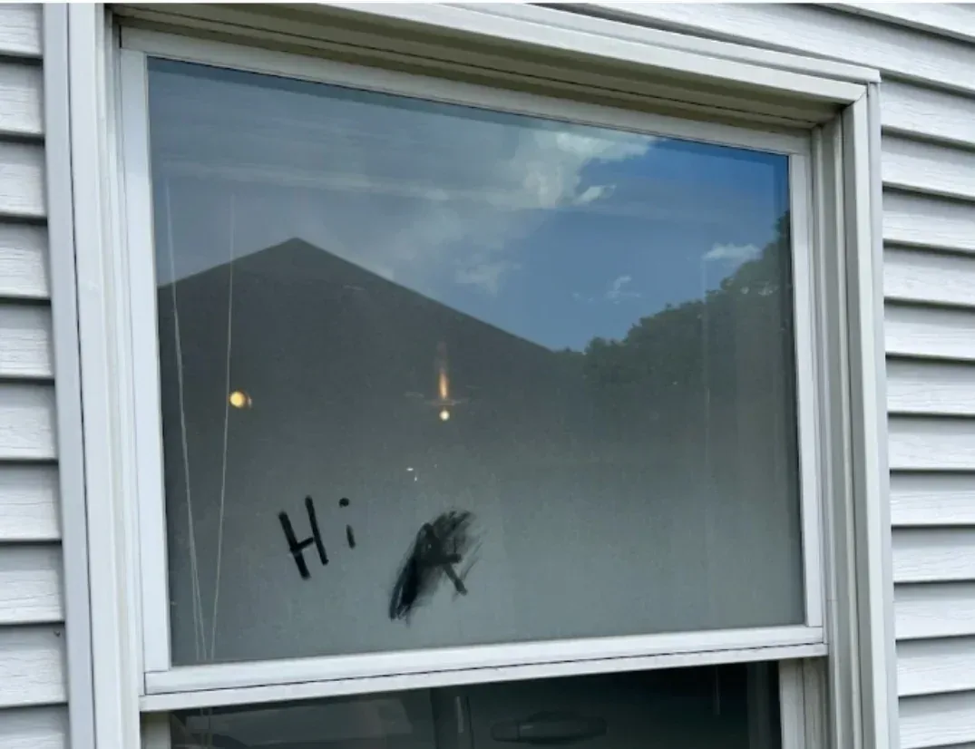 Before residential window cleaning