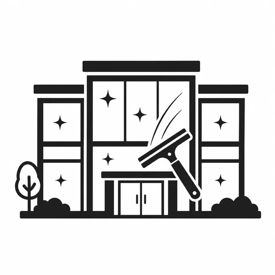 Low-rise commercial window cleaning icon