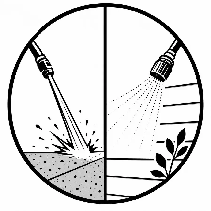 Method-first approach comparing pressure washing versus soft washing