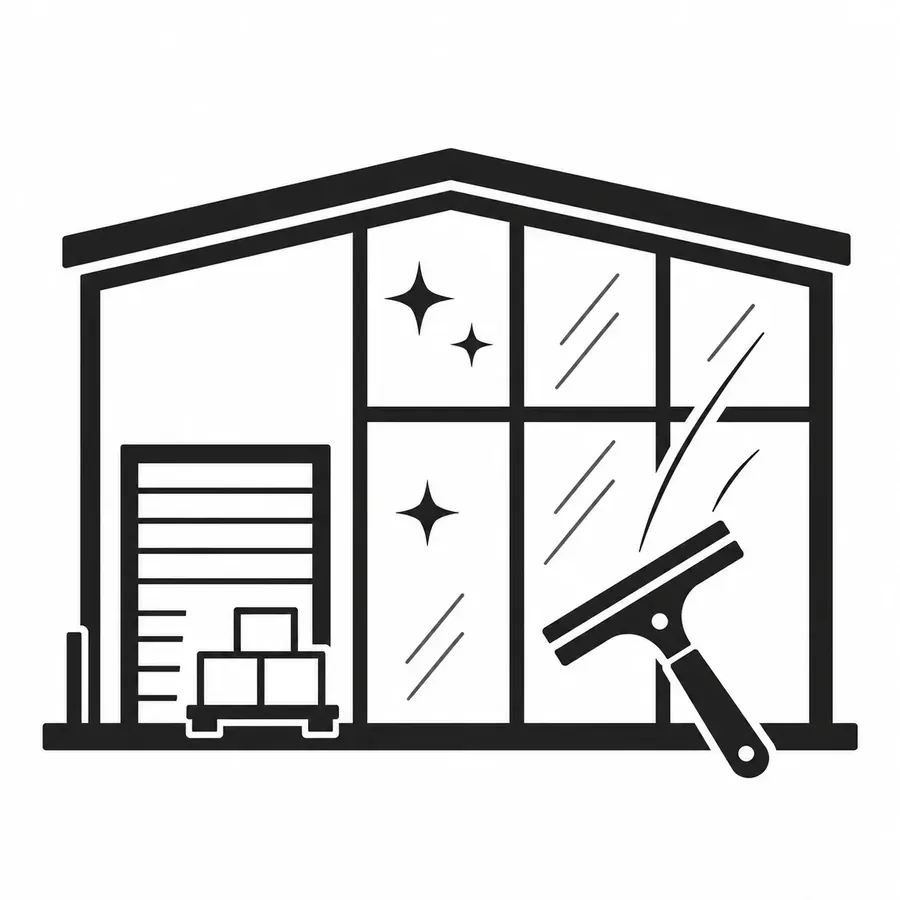 Warehouse and industrial glass cleaning icon