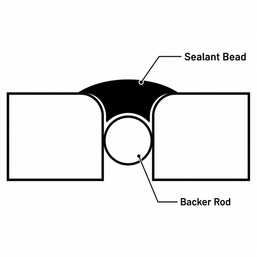 Backer rod installed before sealant for a proper, long-lasting seal
