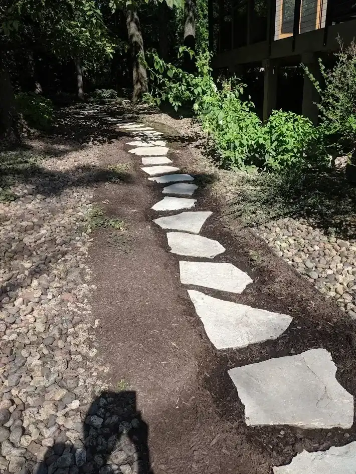 Patio stones after pressure washing
